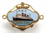 RMS Queen Mary Cunard White Star Shipping Line picture badge