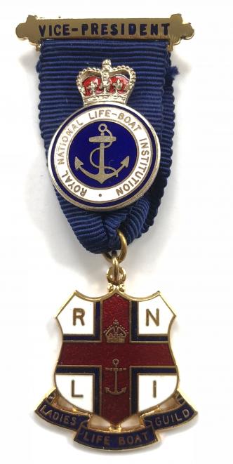 Royal National Lifeboat Institution RNLI silver award badge and medal