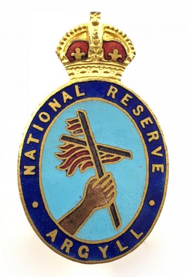 WW1 National Reserve Argyll home front badge
