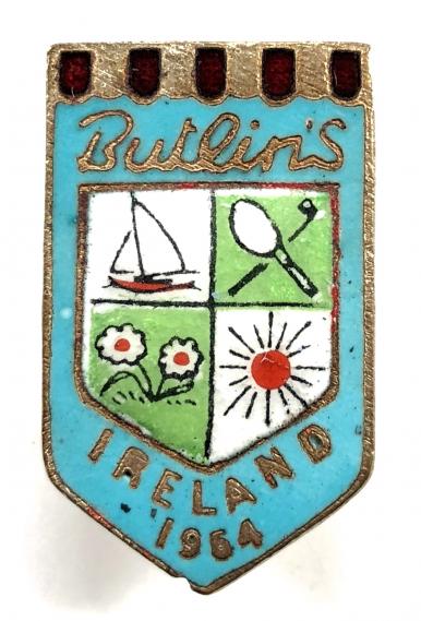 Butlins 1954 Mosney Ireland holiday camp light blue badge