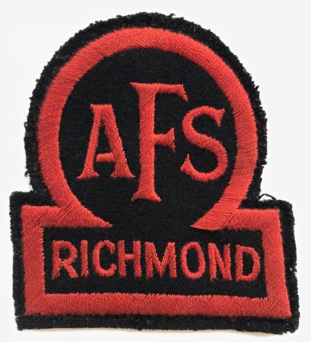 Auxiliary Fire Service AFS Richmond uniform breast badge