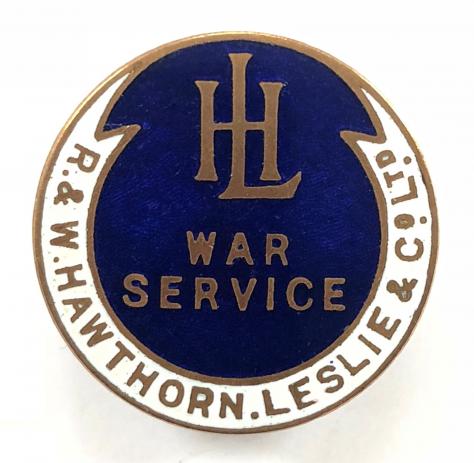 WW1 R & W Hawthorn Leslie locomotive & shipbuilders war service badge