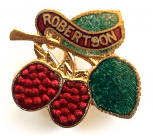 Robertson raspberry fruit jam advertising badge F & S