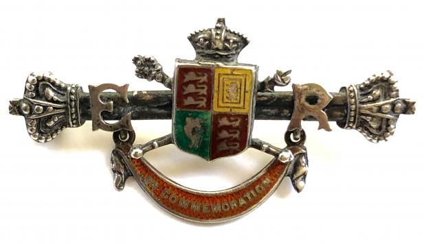 King Edward VII 1902 Coronation silver and enamel badge