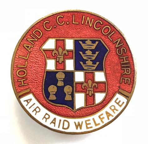 WW2 Holland County Council Lincolnshire air raid welfare badge