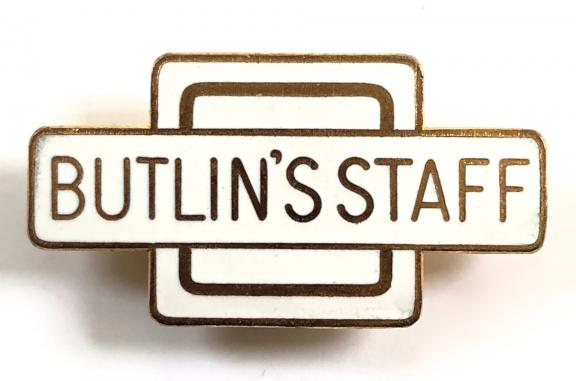 Butlins holiday camp bar on square numbered STAFF badge