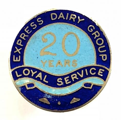 Express Dairy Group 20 years loyal service silver lapel badge