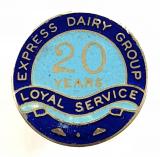 Express Dairy Group 20 years loyal service silver lapel badge