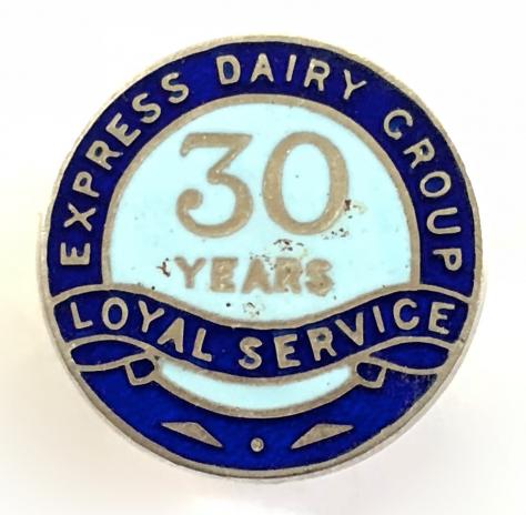 Express Dairy Group 30 years loyal service silver lapel badge