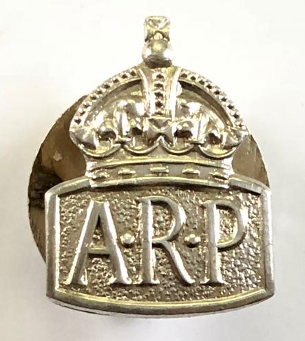Air Raid Precautions 1938 silver miniature ARP badge by Bendall Brothers