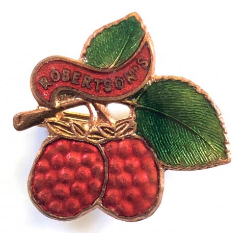 Robertson's raspberry fruit jam advertising badge MILLER