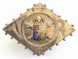 Queen Victoria 1887 Jubilee commemorative silver pin badge