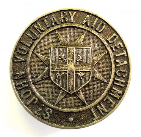 WW1 St John Voluntary Aid Detachment hat badge