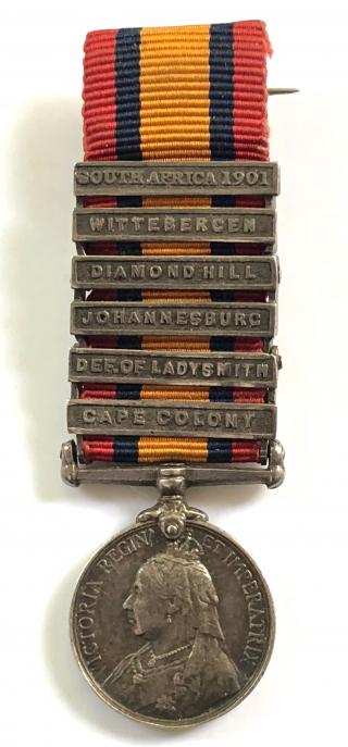 Boer War Queen's South Africa miniature medal mounted for wear