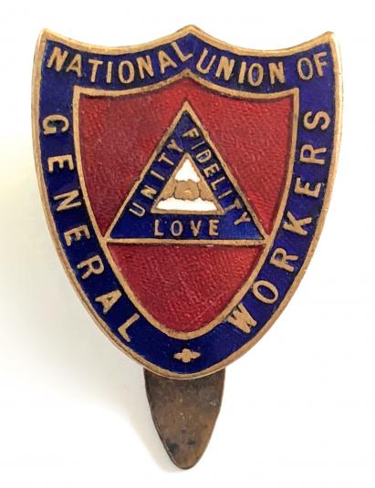 National Union of General Workers NUGW trade union badge c.1916 to 1924