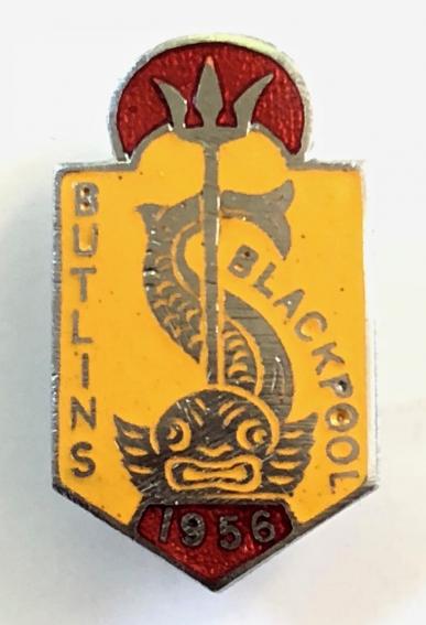 Butlins 1956 Blackpool holiday camp fish and trident badge