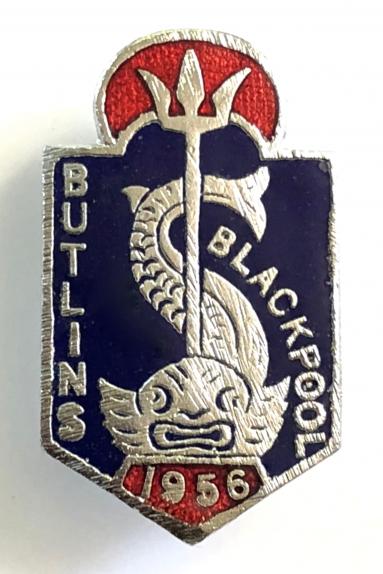 Butlins 1956 Blackpool holiday camp fish and trident badge