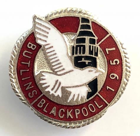 Butlins 1957 Blackpool tower and seagull badge