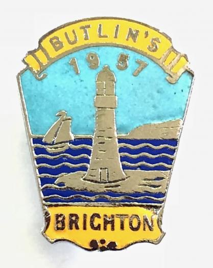 Butlins 1957 Brighton holiday camp lighthouse badge