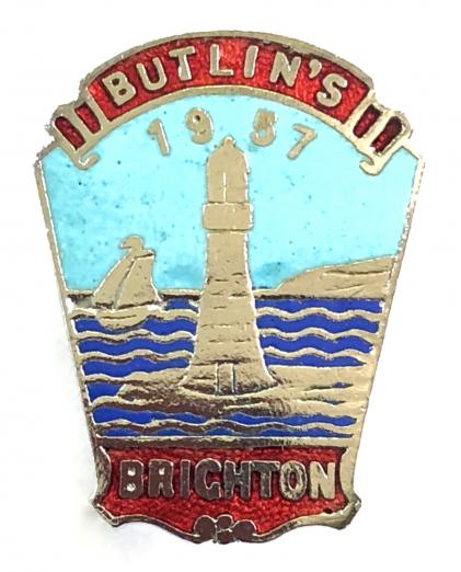 Butlins 1957 Brighton holiday camp lighthouse badge