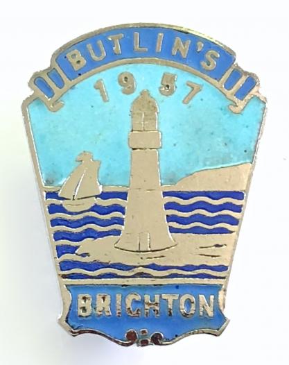 Butlins 1957 Brighton holiday camp lighthouse badge