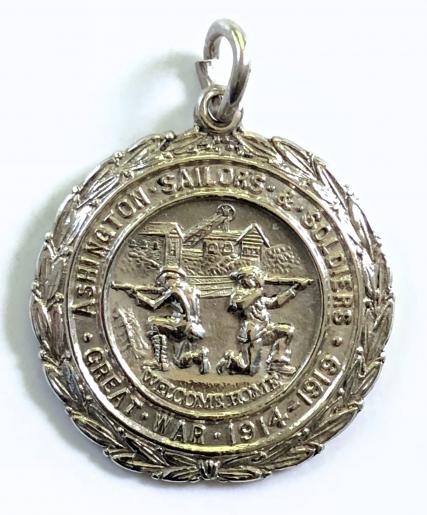 Ashington Sailors & Soldiers Great War welcome home tribute medallion watch fob