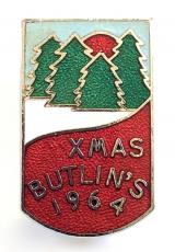 Butlins Xmas 1964 holiday camp festive Christmas tree badge