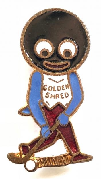 Robertsons Golly hockey player white waistcoat badge by R.E.V.Gomm