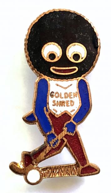 Robertsons Golly hockey player white waistcoat advertising badge by FATTORINI