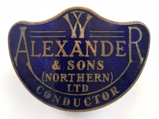 W. Alexander & Sons Northern Ltd bus conductor badge based in Aberdeen Scotland