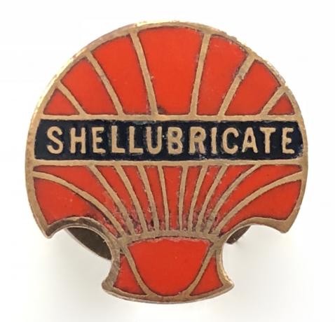 Shellubricate Shell Oil Company advertising badge circa 1920s