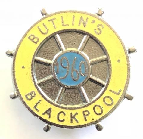 Butlins 1960 Blackpool holiday camp ships wheel badge