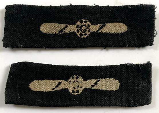 WW2 Royal Air Force RAF / WAAF LAC printed rank sleeve badges