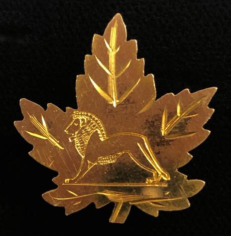 1924 British Empire Exhibition Wembley Herrick Lion maple leaf badge