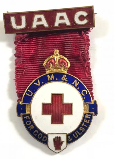 WW1 Ulster Aid Ambulance Corp UAAC For God & Ulster UVF badge