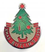 Butlins 1959 Xmas festive Christmas tree badge