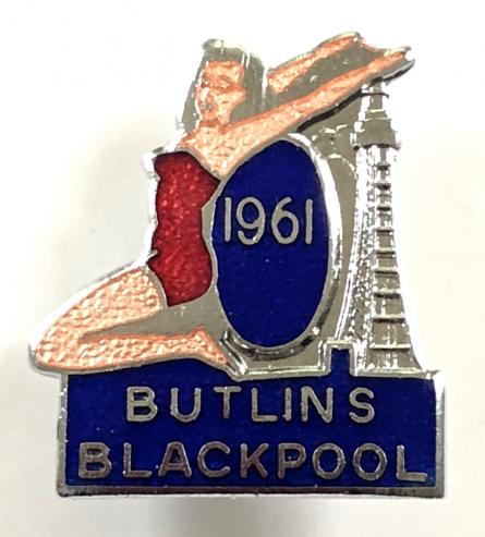 Butlins 1961 Blackpool holiday camp bathing beauty tower badge