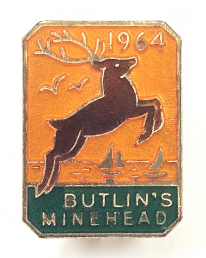 Butlins 1964 Minehead holiday camp leaping stag badge