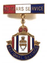 National Savings 30 years long service award badge
