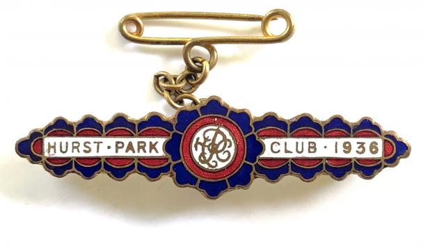 1936 Hurst Park Club horse racing badge