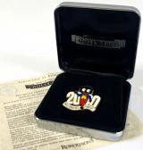 Robertsons 2000 Millennium Golly silver badge case and certificate