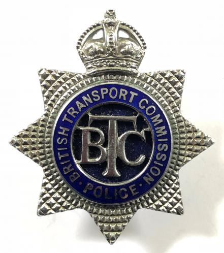 British Transport Commission Police BTC officer's railway cap badge circa 1949 to 1953