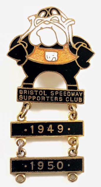 Bristol Speedway Supporters Club Bulldog badge 1949 1950