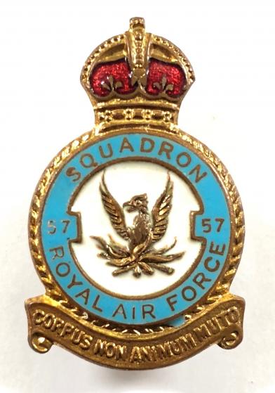 RAF No 57 Reconnaissance Squadron Royal Air Force badge circa 1940's