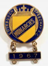 Edinburgh Monarchs Speedway Supporters Club badge 1967 bar