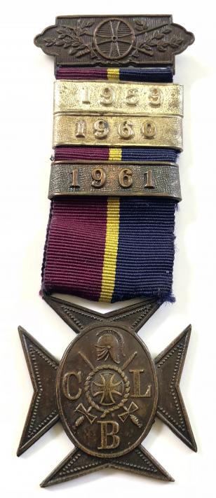 Church Lads Brigade CLB bronze service medal 1959 1960 1961 clasps