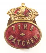 WW2 Fire Watcher civilian volunteer war worker home front badge
