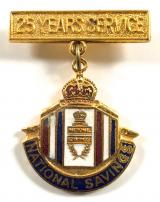 National Savings 25 years service award badge