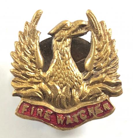 WW2 Fire Watcher Phoenix in flames volunteer war workers badge