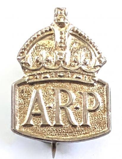 Air Raid Precautions wardens silver miniature ARP pin badge